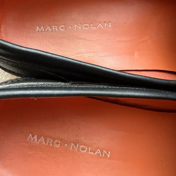 Marc Nolan Abe Navy Blue Leather & Tan Cream Canvas Loafers Men15 Slip On Boat - Picture 14 of 16
